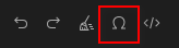 Special Characters toolbar button